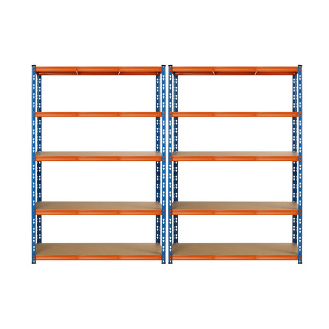 Sharptoo 2x Warehouse Storage Rack 5-tier 1.8m Orange&Blue