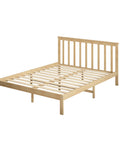 Levede Wooden Bed Frame Queen Full Size Nature Natural-1864183190667792384