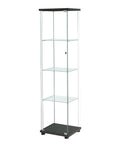 Stacked Display Storage Cabinet Glass Black-1954803004075020288