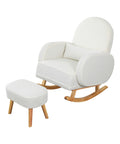Levede Fleece Rocking Chair with footstool-1886651016225624064