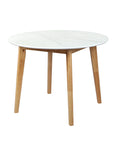 Levede Dining Table Round Rubberwood Base 100cm White 100 CM-1954802999041855488