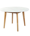 Levede Dining Table Round Rubberwood Base 120cm White 120 CM-1954802999247376384