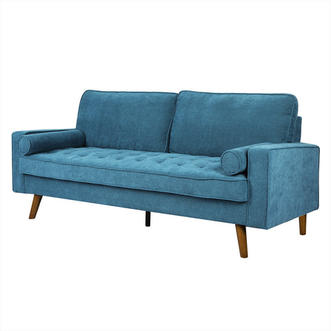 Levede Fabric Sofa Armchair 3 Seater Couch Blue 191cm Wide-1864184596522995712