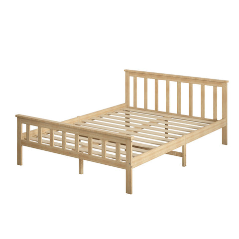 Levede Wooden Bed Frame Queen Size Mattress Natural-1954802925381488640