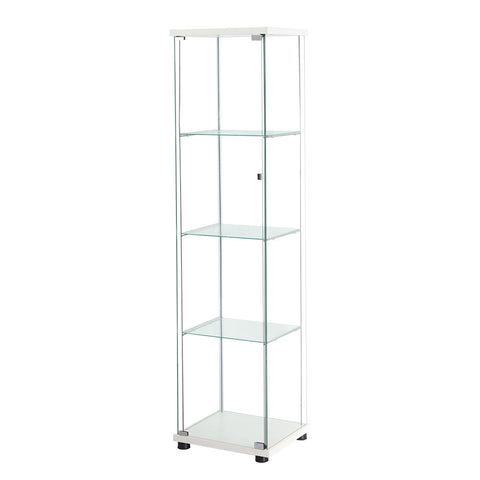 Stacked Display Cabinet Tempered Glass White-1954803004272152576