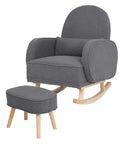 Levede Fleece Rocking Chair with footstool-1954802408546766848