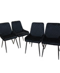 Dining Chairs x 4 Padded Seat Soft Velvet-1950769994606448640