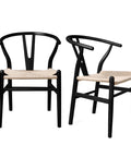 Levede 2x Dining Chairs Wooden Hans Black-1954802980578529280