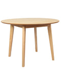 Levede Dining Table Round Rubberwood Base 120cm Natural 120 CM-1864183291977011201