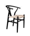 Levede 2x Dining Chairs Wooden Hans Black-1954802980578529281