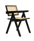 Levede 1x Black Wicker Armchair Dining Chair-1954802993715089409