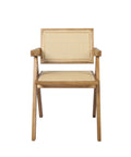 Levede 2x Dining Chair Solid Wood Rattan Natural-1954802993522151425