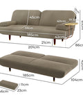 LEVEDE  CONVERTIBLE SOFABED WITH USB CHARGE AND SIDE TABLE-1954802387826905090