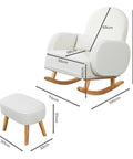 Levede Fleece Rocking Chair with footstool-1886651016225624066