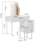 Levede Dressing Table Stool Set with Mirror Led-1954802443267215362