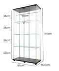 164cm Glass Display Cabinet 2 Doors-1954802343254036482