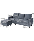 Levede L-shaped Sectional Sofa Lounge Chaise Set-1954802387466194946