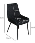 Dining Chairs x 4 Padded Seat Soft Velvet-1950769994606448642