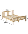 Levede Wooden Bed Frame Queen Size Mattress Natural-1954802925381488642