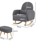 Levede Fleece Rocking Chair with footstool-1954802408546766850