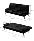 Levede Sofa Bed Adjustable Recliner Black-1954803010626523138