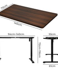 Levede Motorised Standing Desk Adjustable 140cm Walnut 1000x 1MM-1954803021129060354