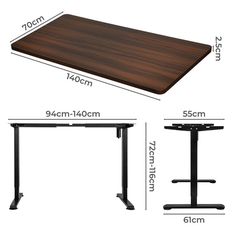 Levede Motorised Standing Desk Adjustable 140cm Walnut 1000x 1MM-1954803021129060354