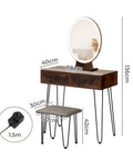 Levede Dressing Table LED Light Strip Brown-1954802443464347650