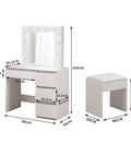Levede Dressing Table Vanity Set Stool-1954802330440437762