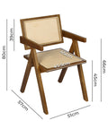 Levede 6x Walnut Wicker Armchair Dining Chair-1966287372651991042