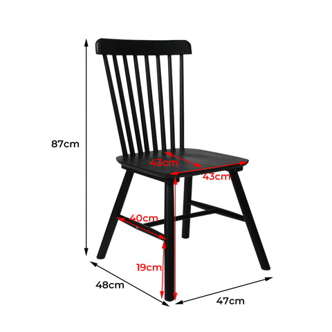 Levede 2x Dining Chairs Kitchen Winsor Black-1954802978070335490
