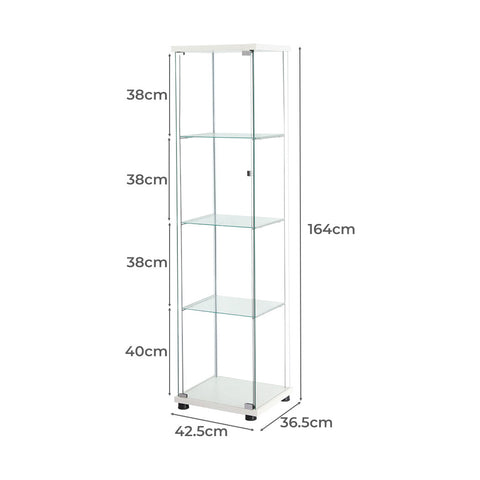 Stacked Display Cabinet Tempered Glass White-1954803004272152578