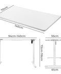 Levede Motorised Standing Desk Adjustable 140cm White 1000x 1MM-1954803022169247746