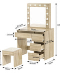Levede Dressing Table Stool Set Makeup Mirror Led-1950770004920242178