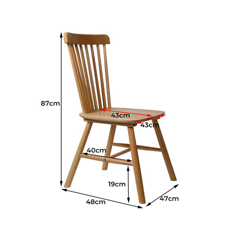 Levede 2x Dining Chairs Kitchen Windor Oak-1954802978275856386