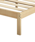 Levede Wooden Bed Frame Queen Full Size Nature Natural-1864183190667792387