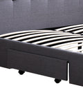 Levede Queen Bed Frame Fabric Tufted Dark Grey-1954802923942842371