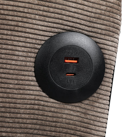 LEVEDE  CONVERTIBLE SOFABED WITH USB CHARGE AND SIDE TABLE-1954802387826905091
