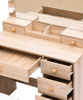 Levede Dressing Table Stool Set Oak-1954802443070083075