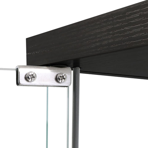 Stacked Display Storage Cabinet Glass Black-1954803004075020293