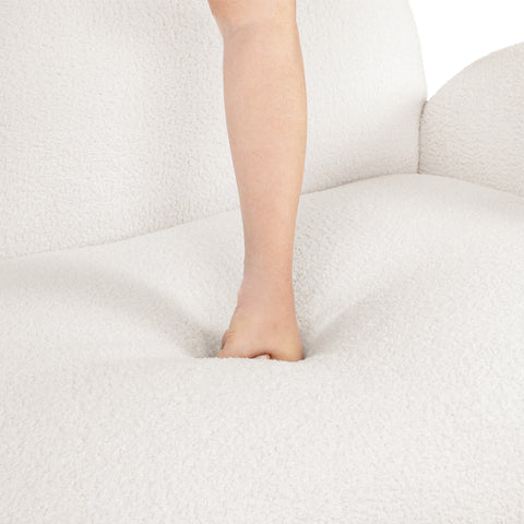 Levede Cloud Sofa 3 Seater Sherpa Fleece White-1954802386396647429