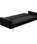 Levede Sofa Bed Convertible Velvet Lounge Recliner Couch Sleeper 3 Seater Black-1954802342197071877
